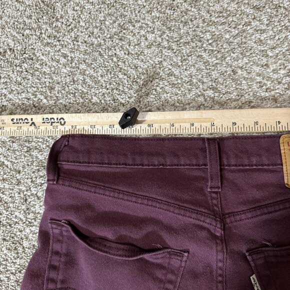 Levi's 512 Jeans Mens 30x32 Maroon Purple Slim Taper Stretch Denim Five Pocket - Picture 9 of 11